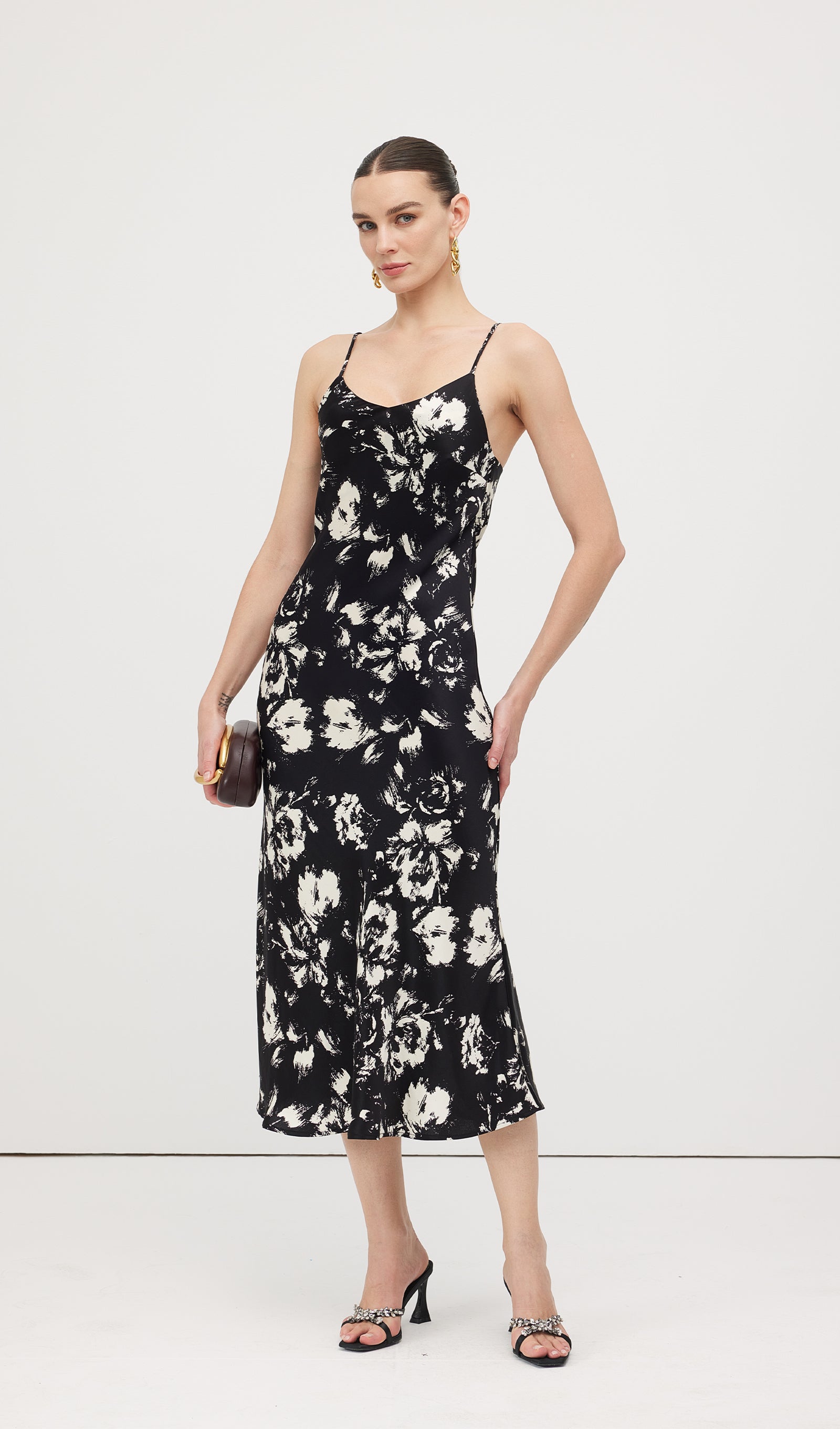 Floral Printed Slip Midi Dress