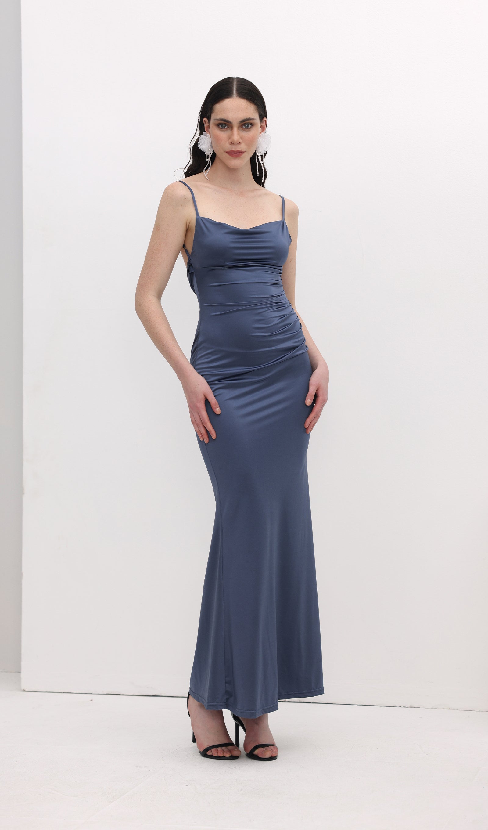 Sexy Cowl Back Maxi Dress