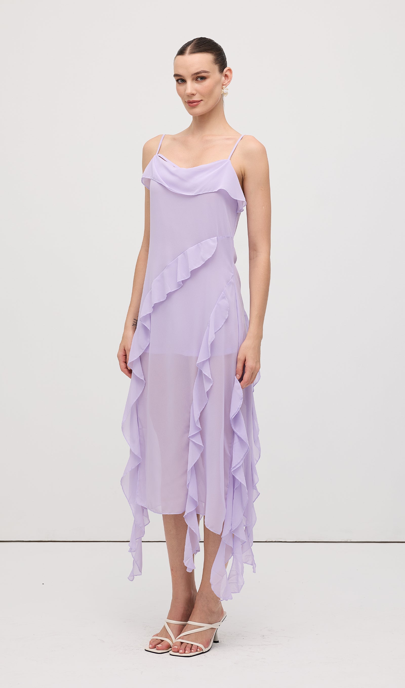 Ruffled Detail Maxi Dress