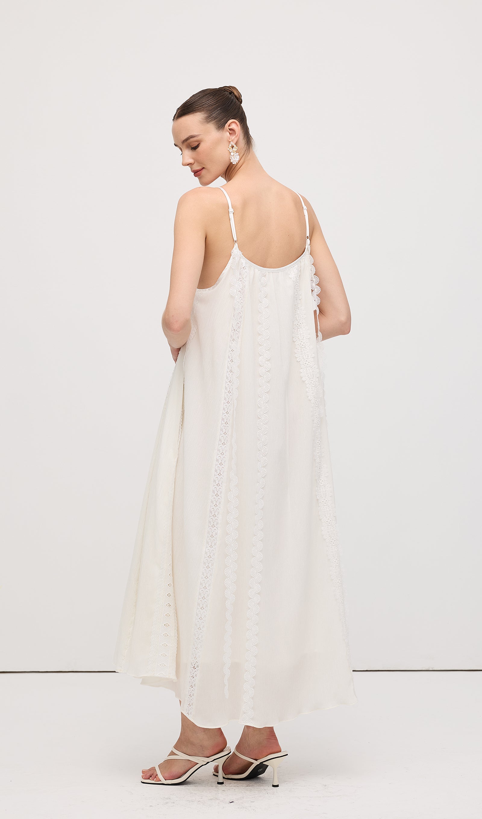 Embroidered Cotton And Linen Midi Dress