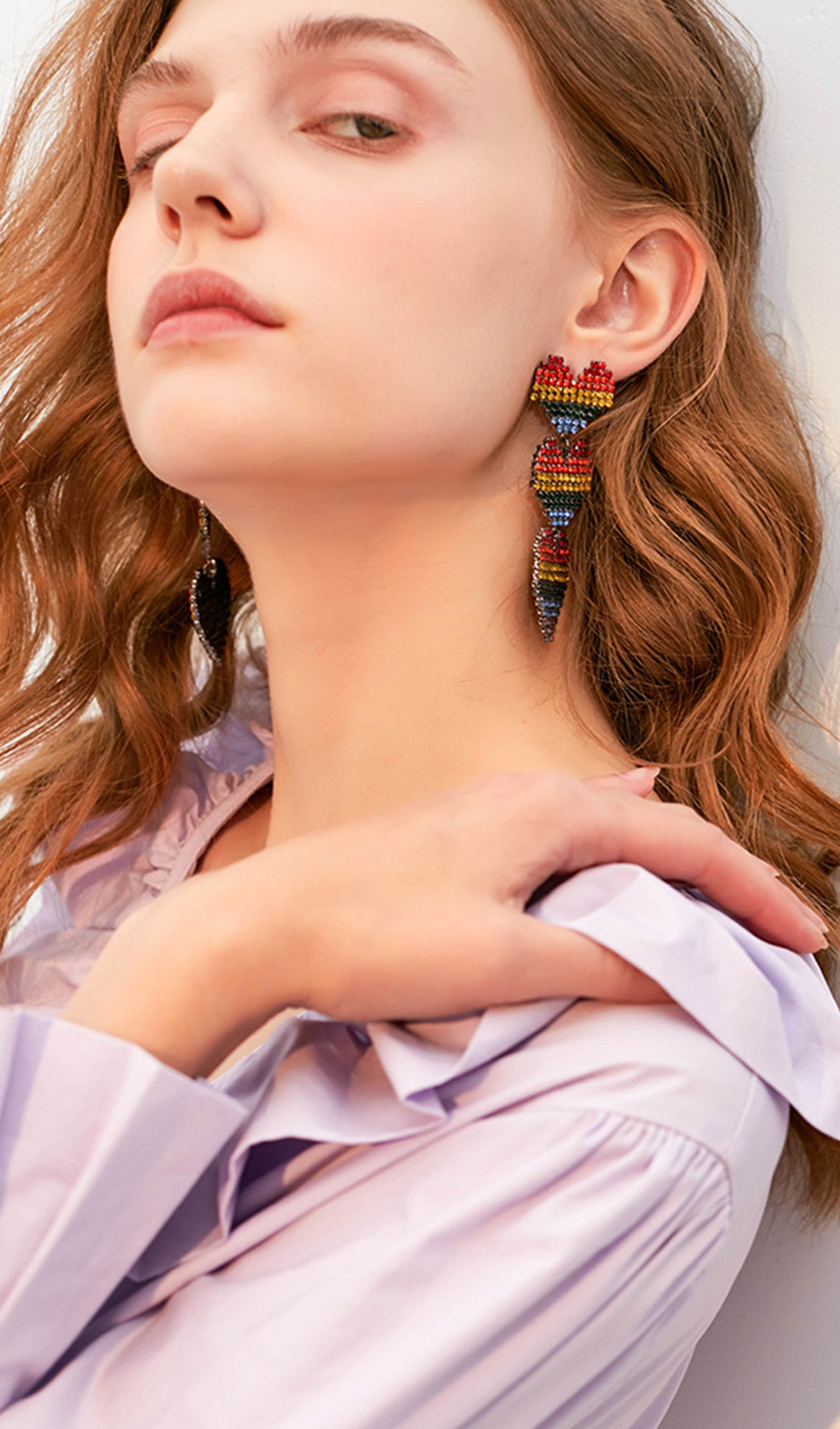 Heart Dangle Drop Earrings