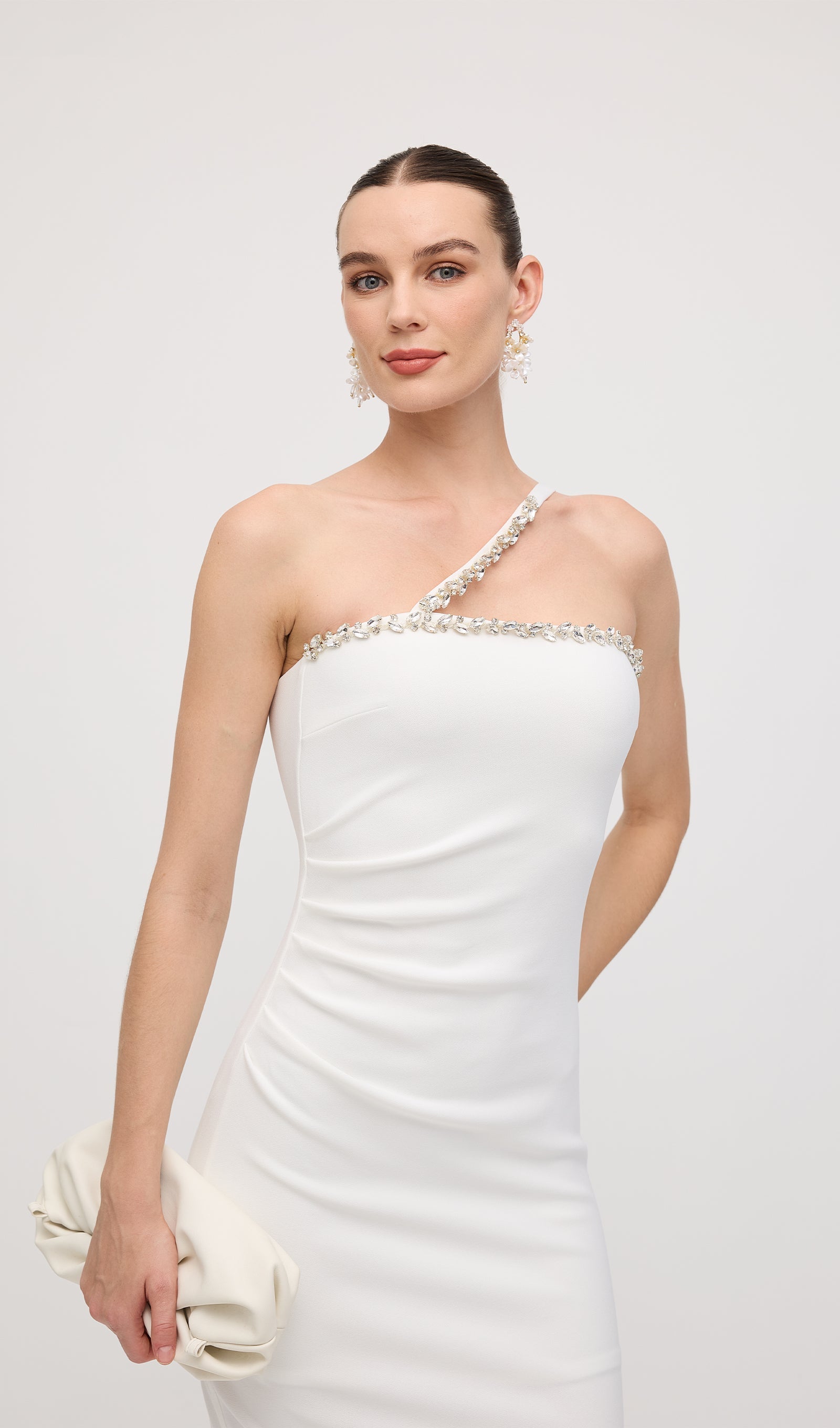 Diamond Chain Off Shoulder Midi Dress