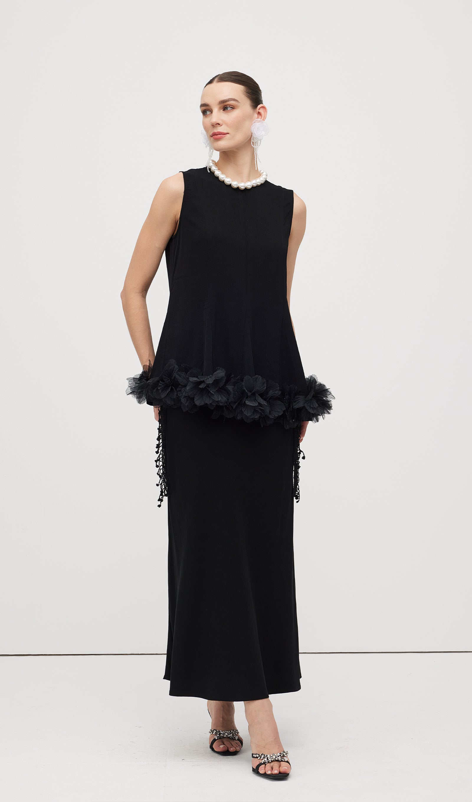 Sleeveless Ruffle Maxi Dress Sets