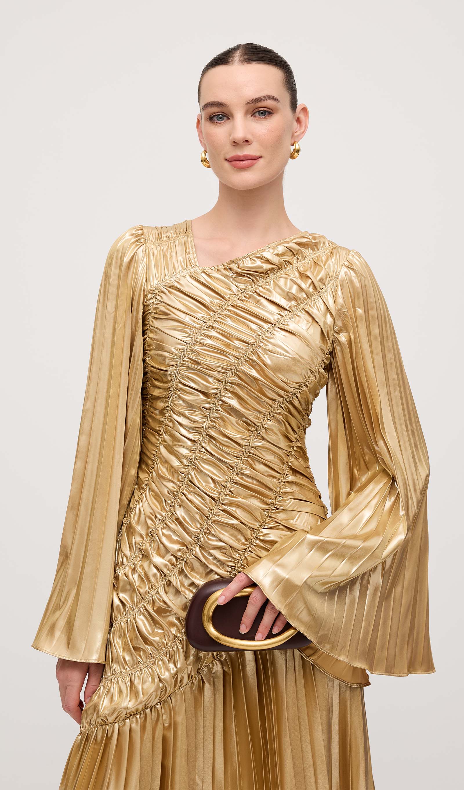 Metallic Maxi Dress Gold