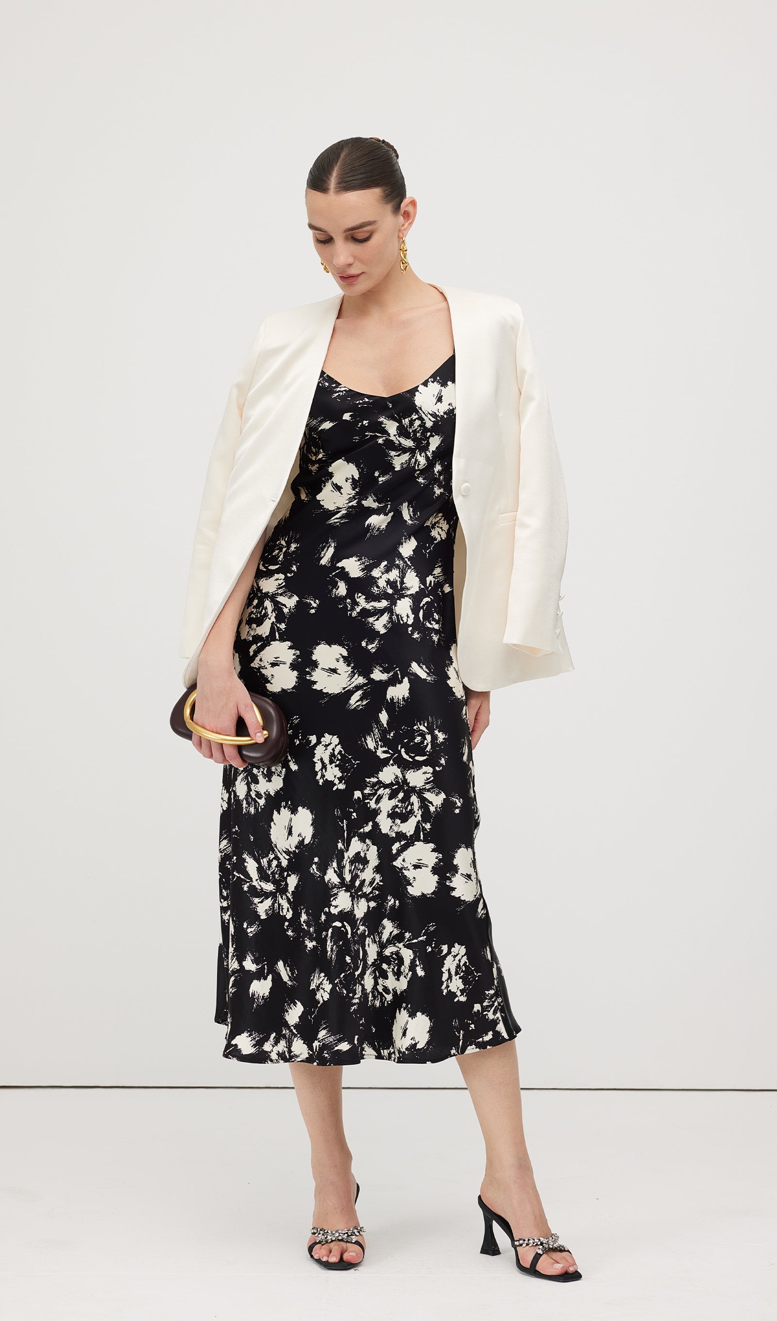 Floral Printed Slip Midi Dress