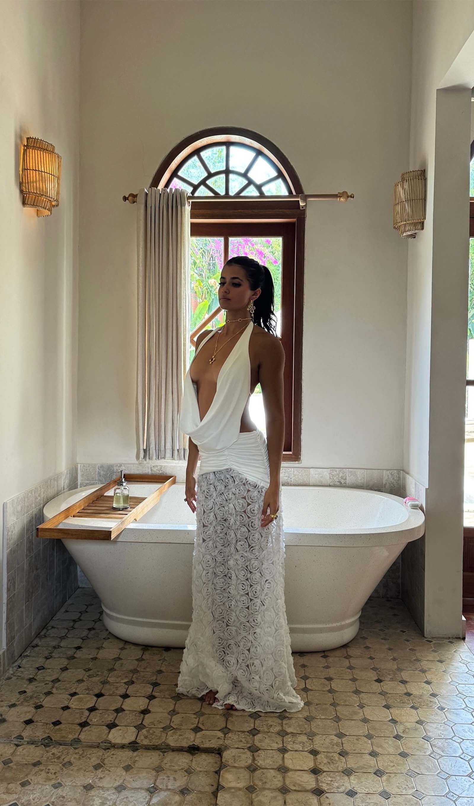 Halter Textured Maxi Dress