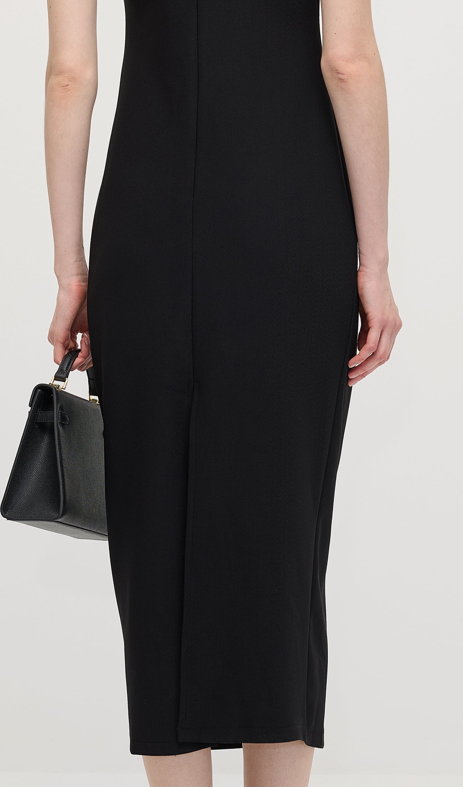 Solid Pearl Accessories Midi Dress