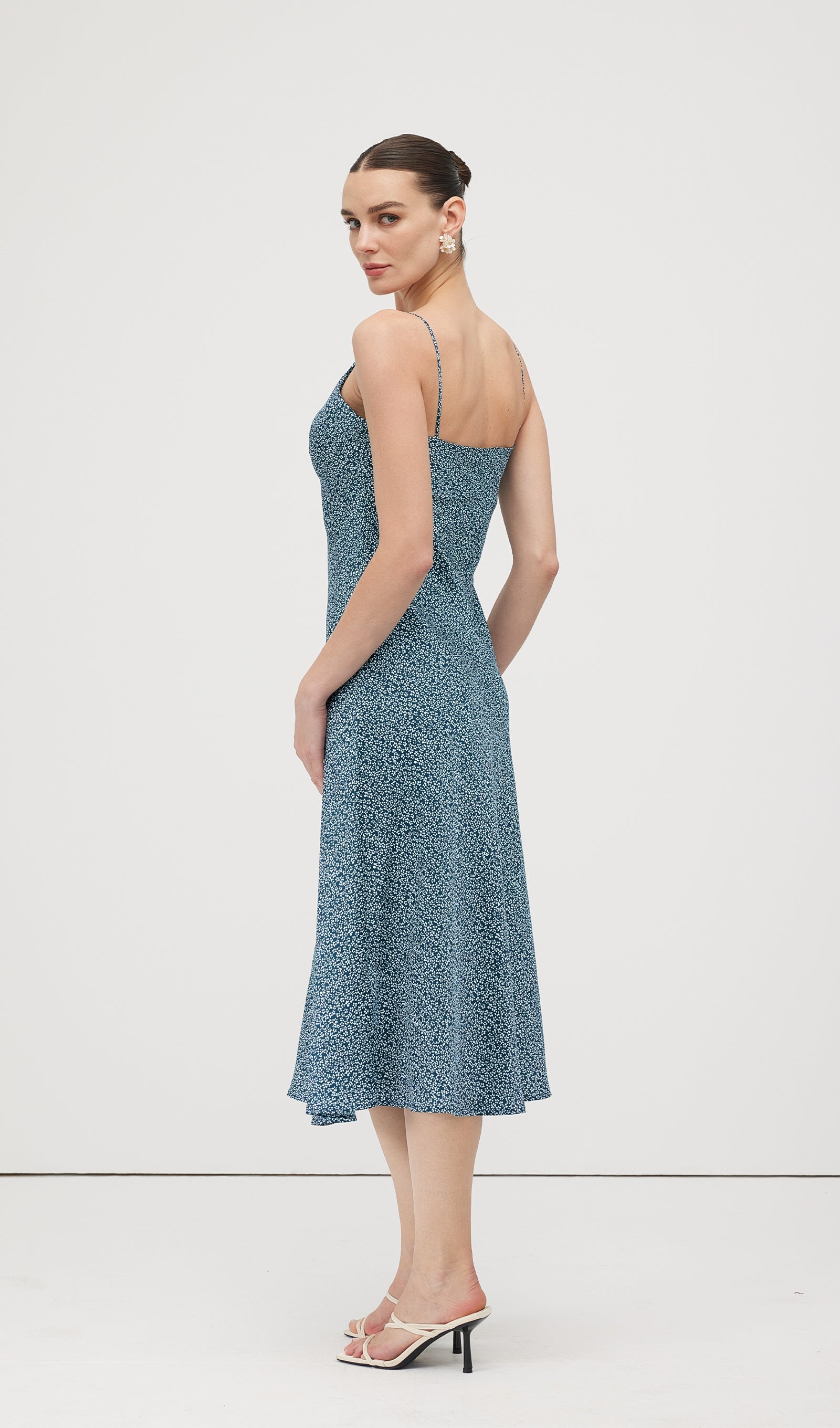 Polka Dot Print Midi Dress