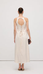 Sleeveless Satin Midi Dress