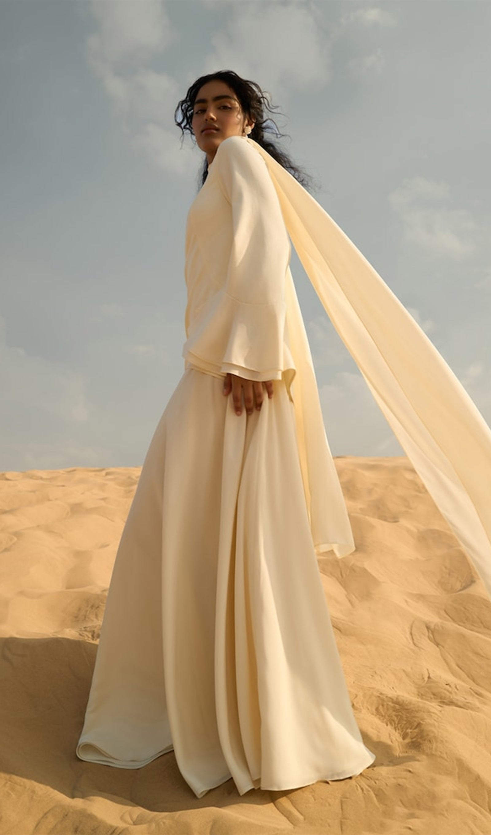 Asymmetrical Draped Bodice Ruffle Maxi Dress