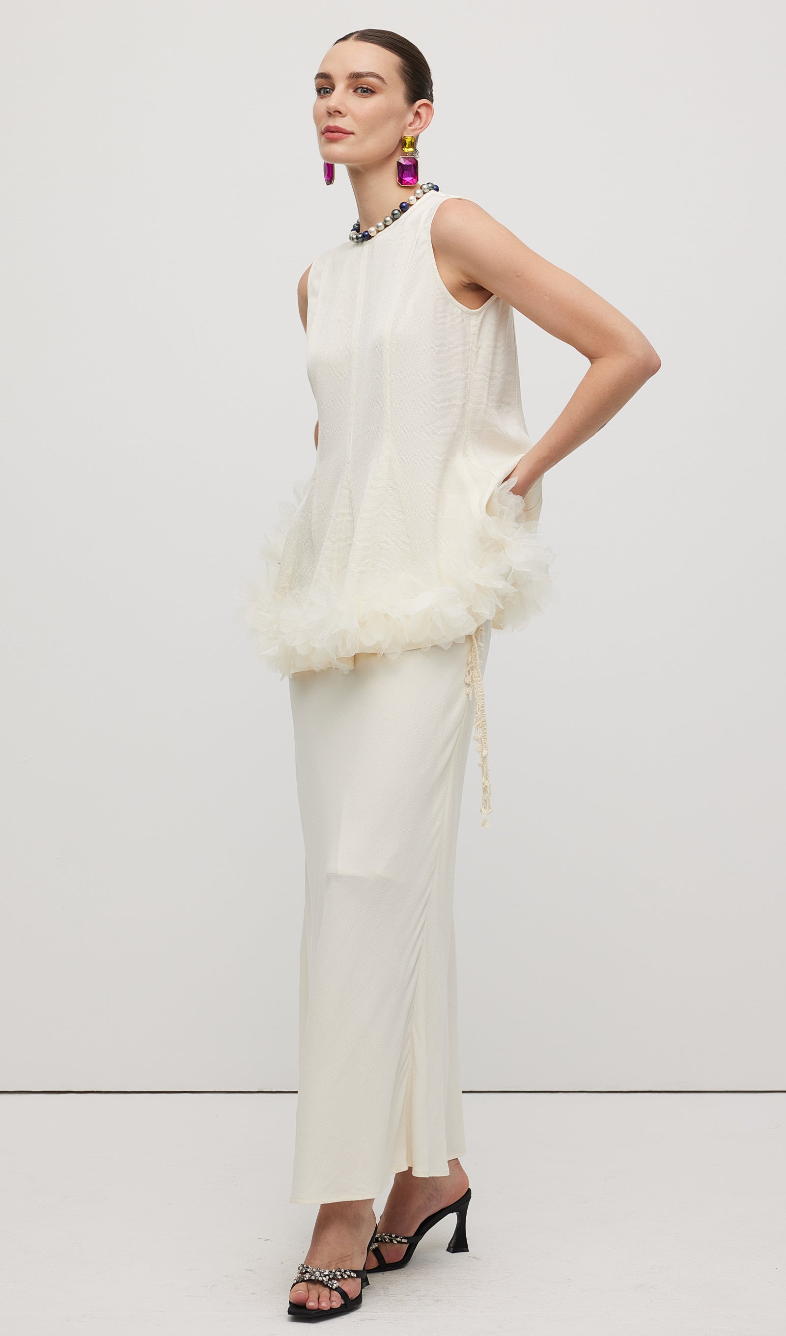 Braided Belted Maxi Skirt