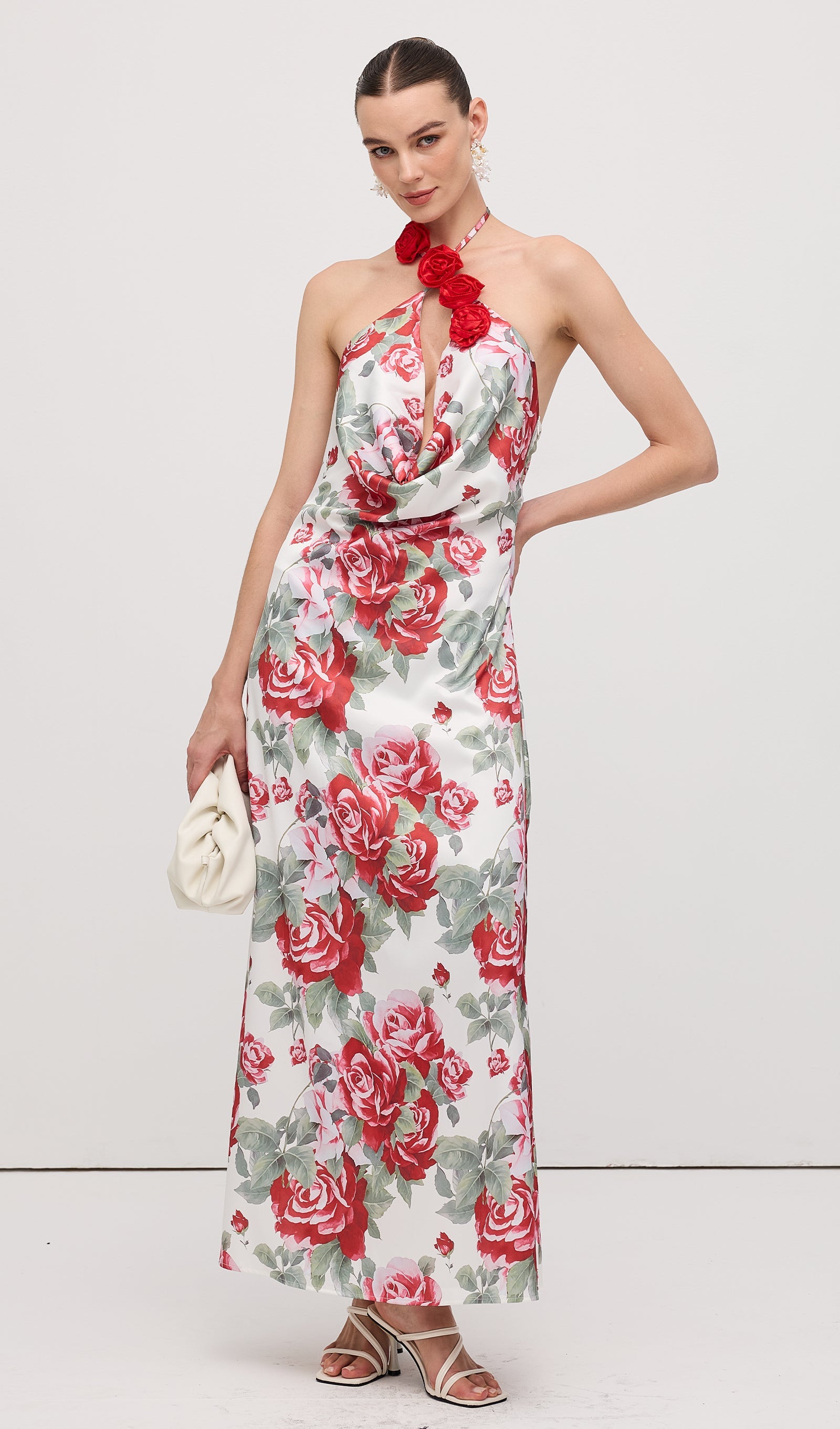 Cowl Neck Maxi Dress Floral