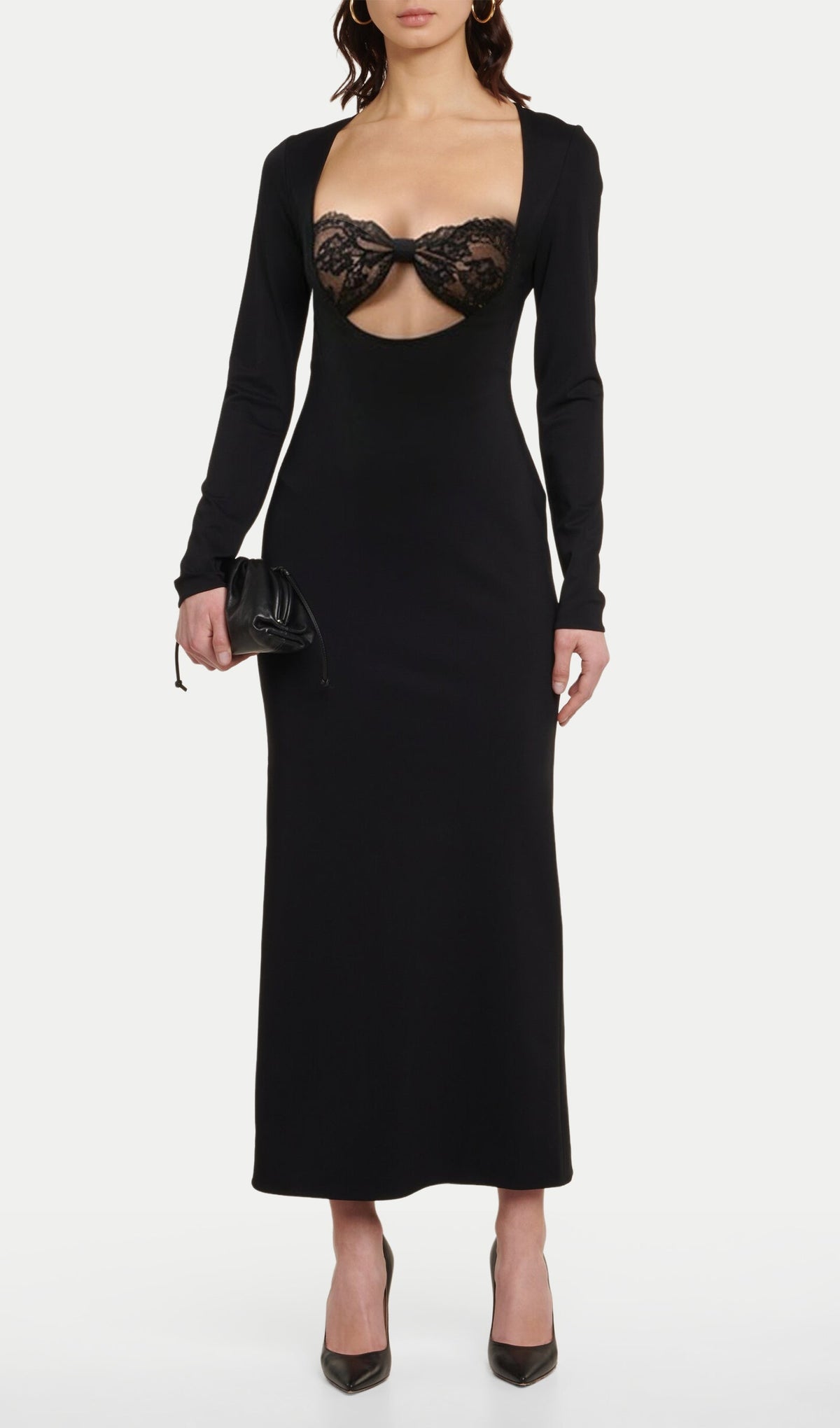 Crochet Trimmed Midi Dress