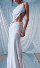 Draping And Shell Decorations Maxi Dress