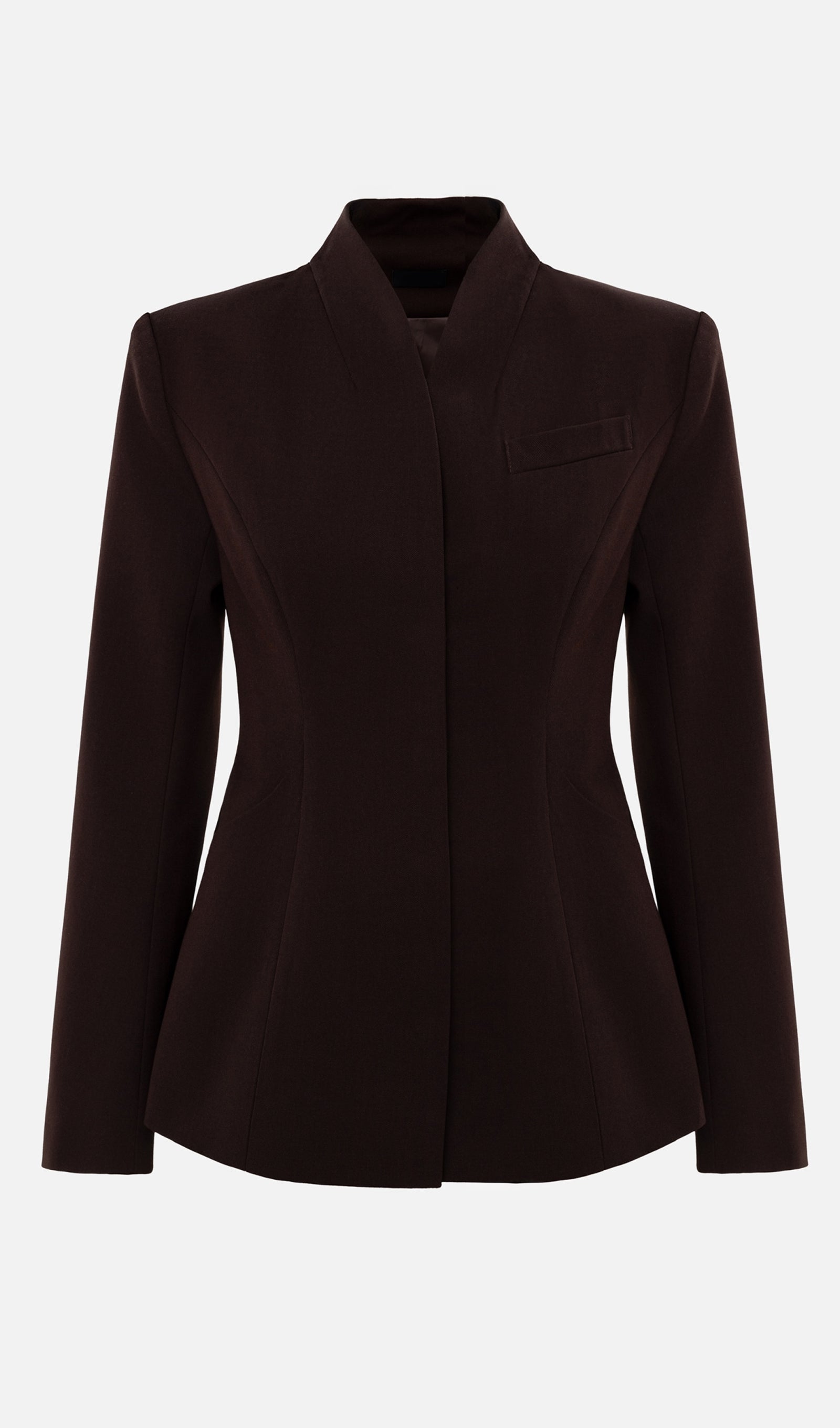 Fitted Jacket With High Collar & Maxi Pants