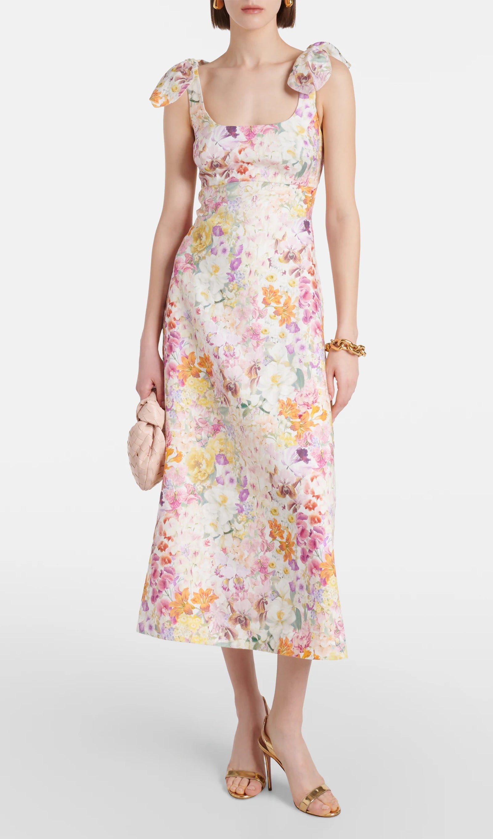 Floral Tie Shoulder Midi Dress