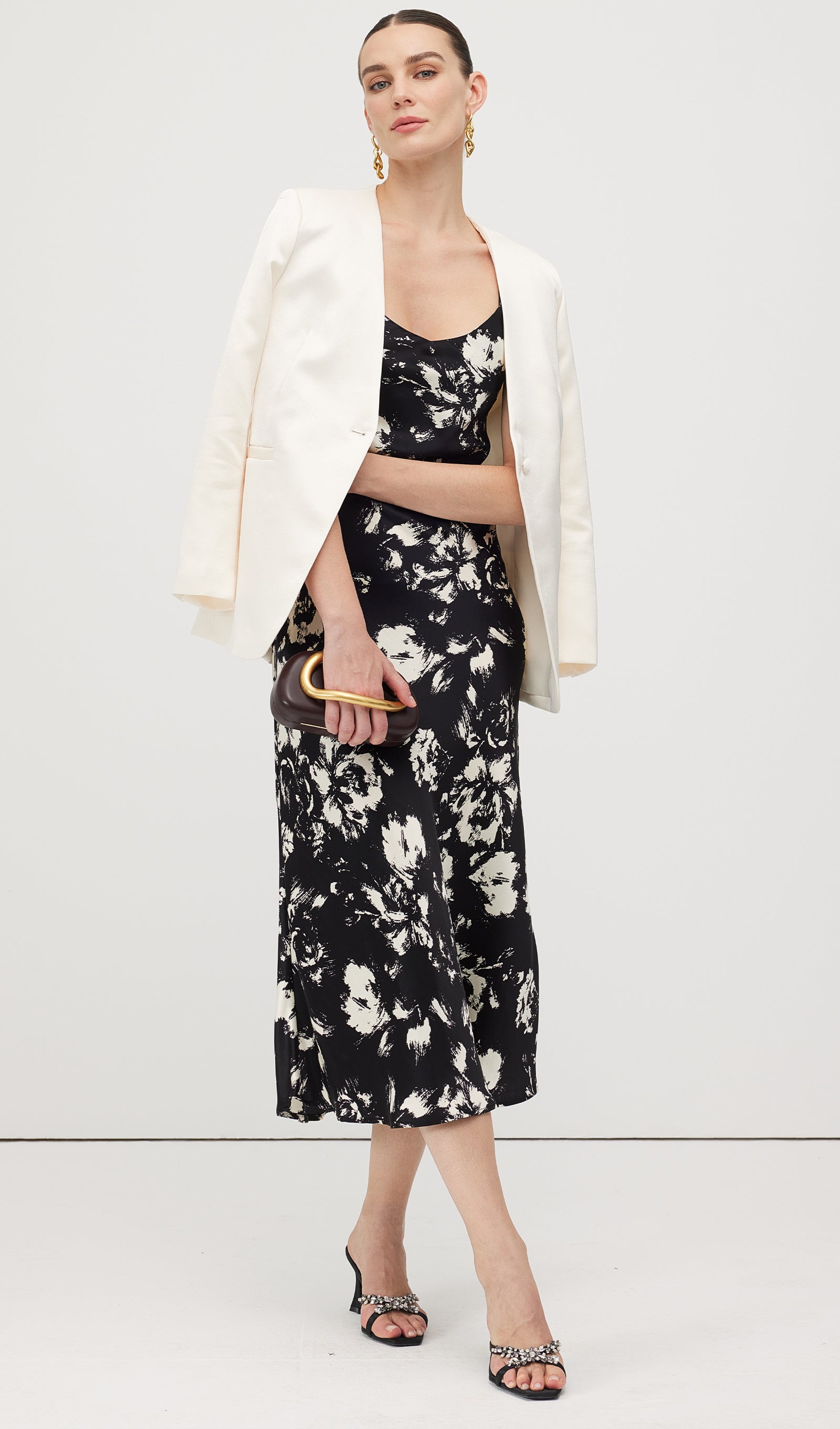 Floral Printed Slip Midi Dress