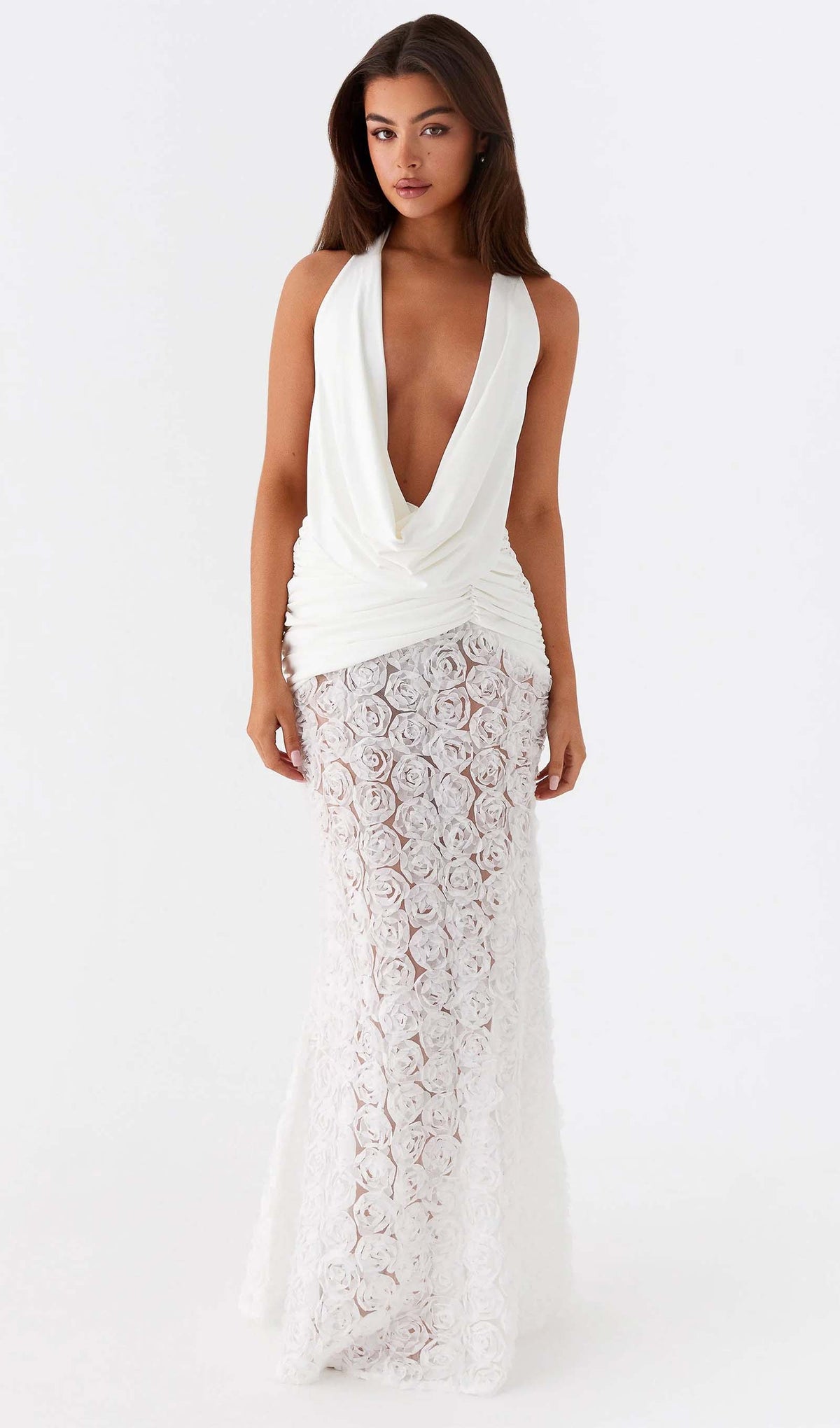 Halter Textured Maxi Dress