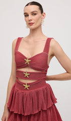 Hollow Out Sleeveless Mermaid Mini Dress