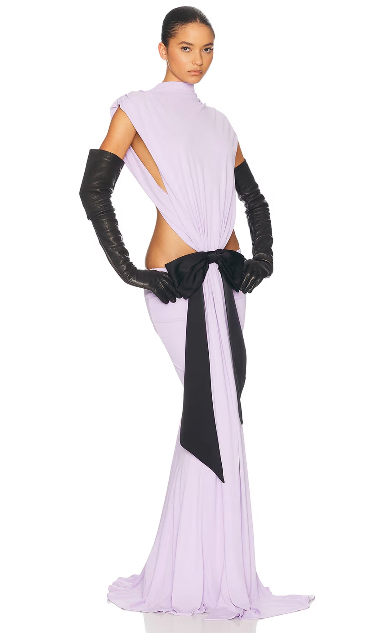 Jersey  Cut Out Detail Maxi Dress In Purple