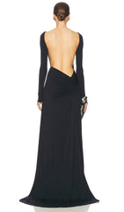 Jersey Open Back Maxi Dress
