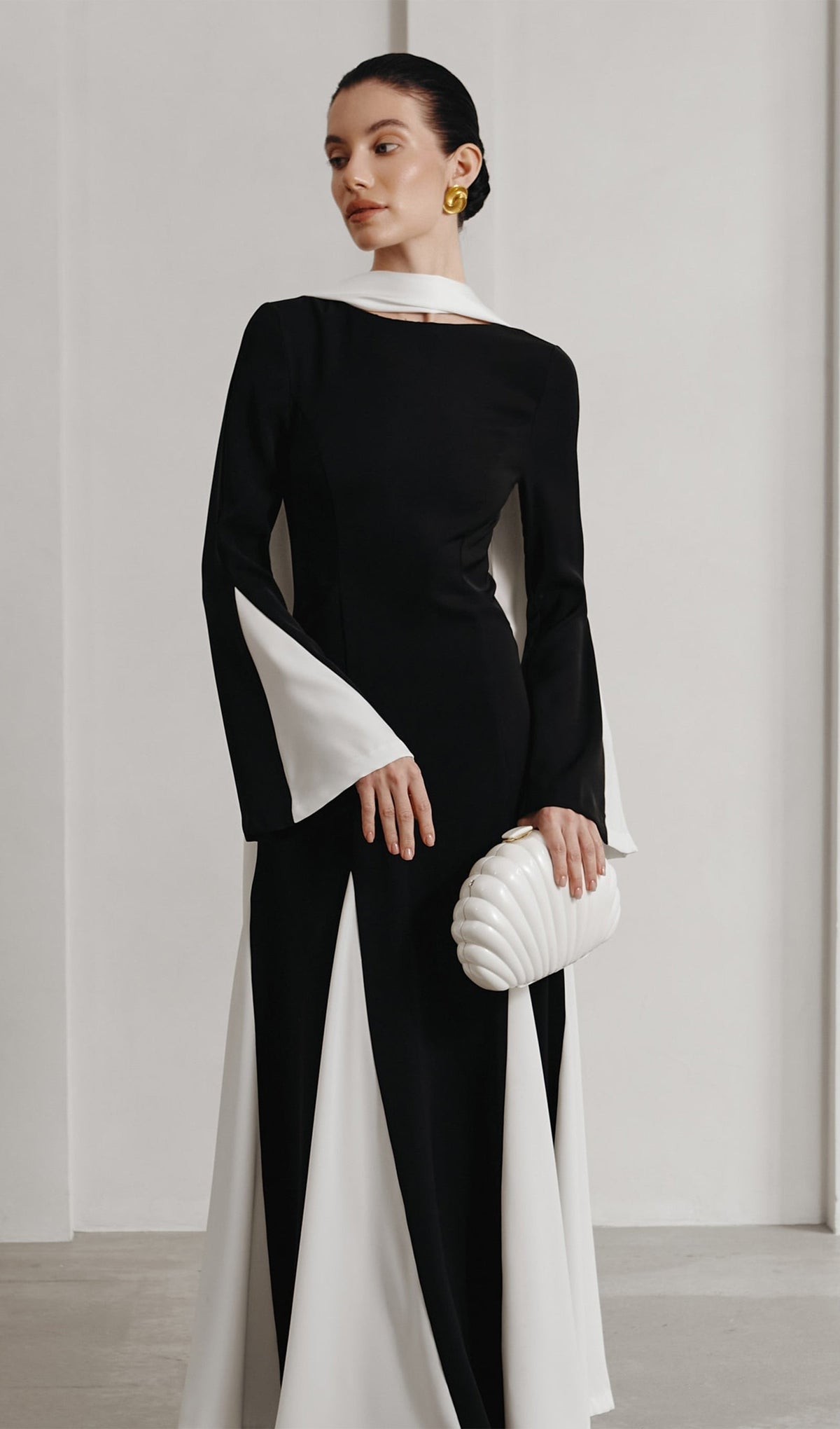 Knitted Triangular Inserts Maxi Dress