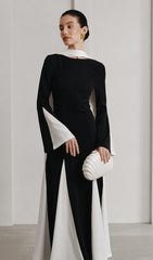 Knitted Triangular Inserts Maxi Dress