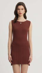 Mayok Open Back Mini Dress Coffee