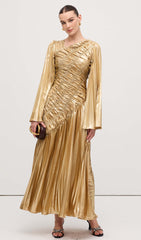 Metallic Maxi Dress Gold