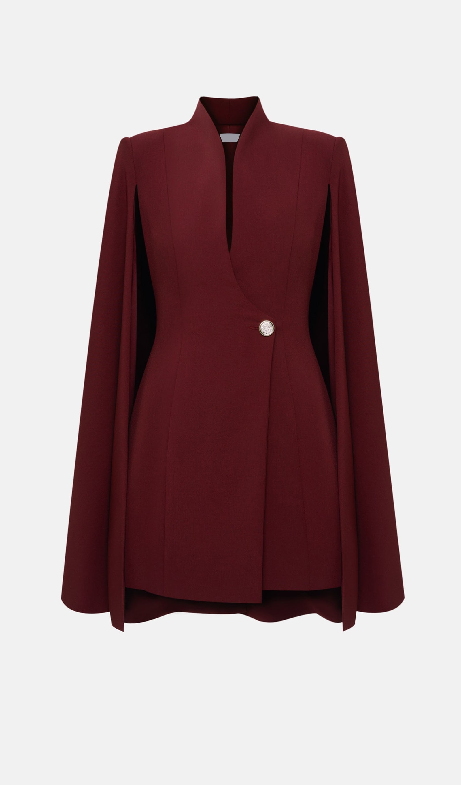 Mini Dress With Flared Sleeves In Claret
