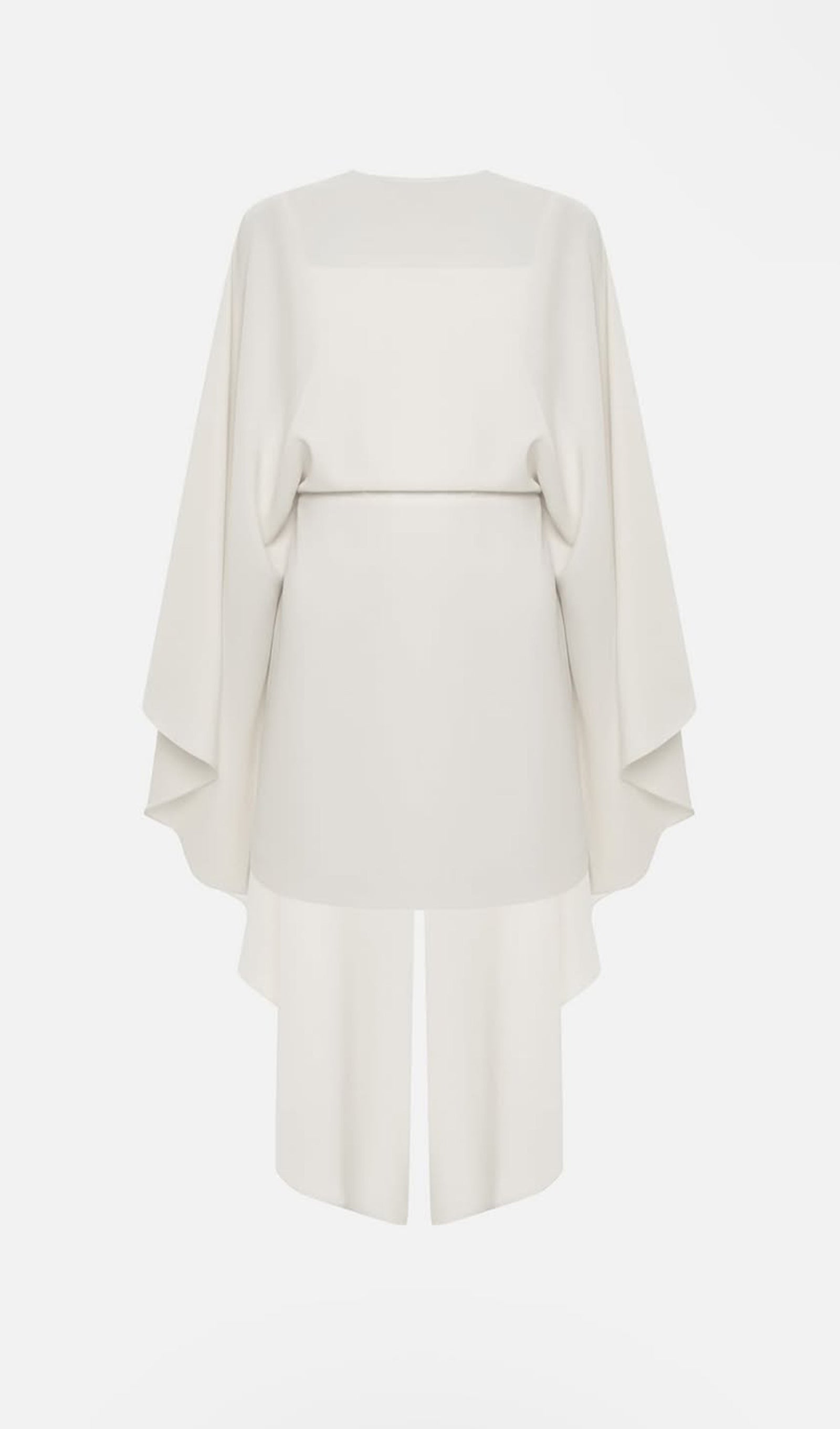 Mini Dress With Flowing Cape In Cream