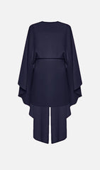 Mini Dress With Flowing Cape In Navy