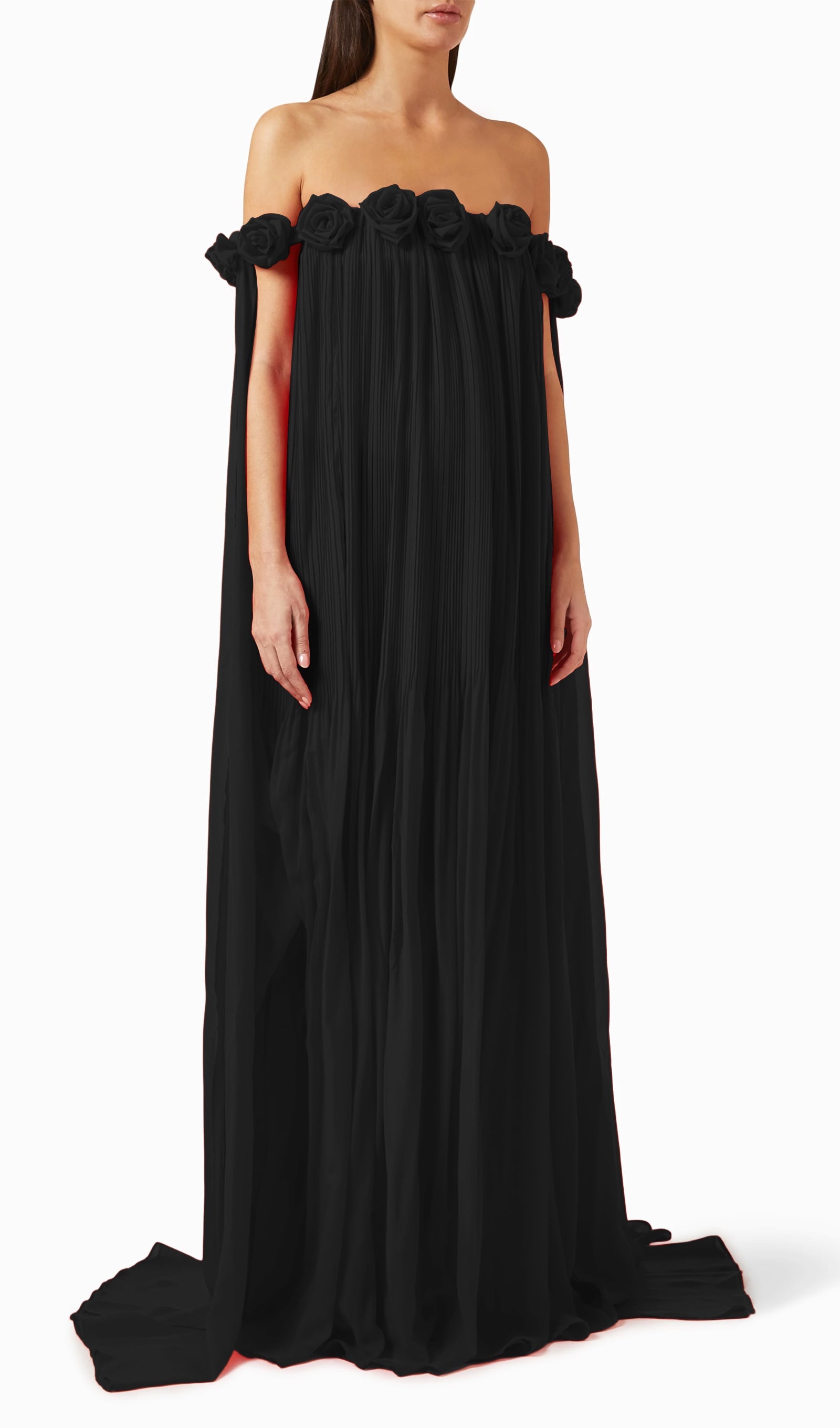Off Shoulder Draped Maxi Dress