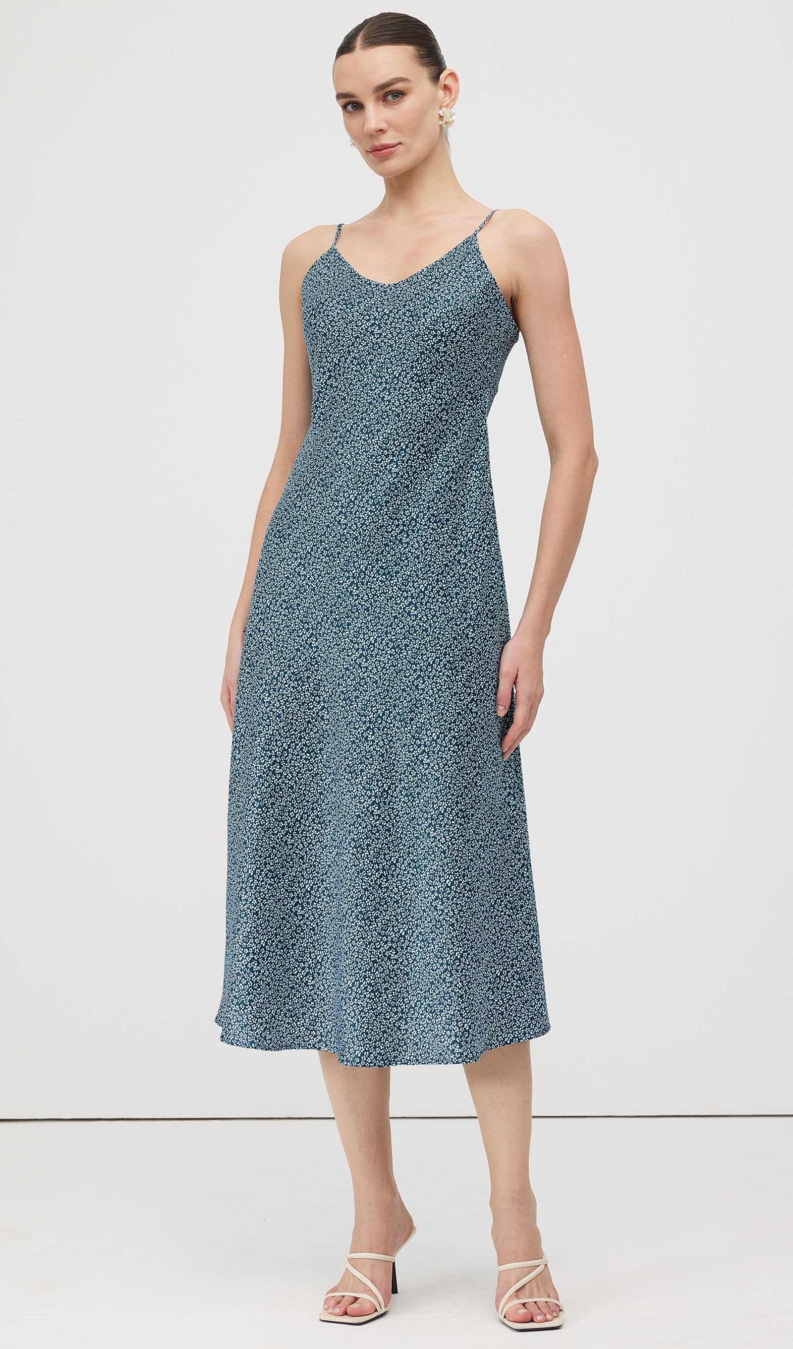 Polka Dot Print Midi Dress