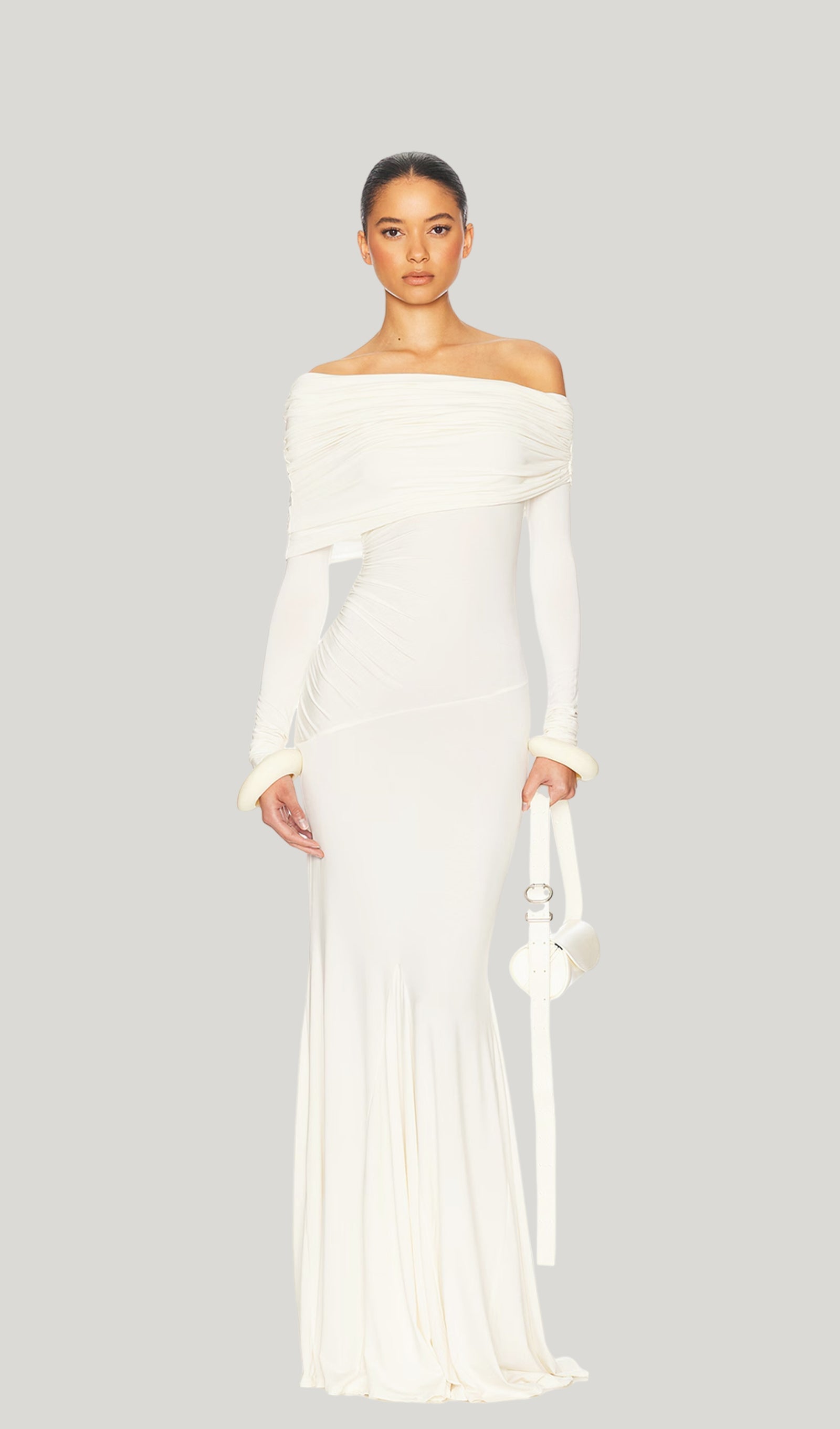 Jersey Off Shoulder Maxi Dress