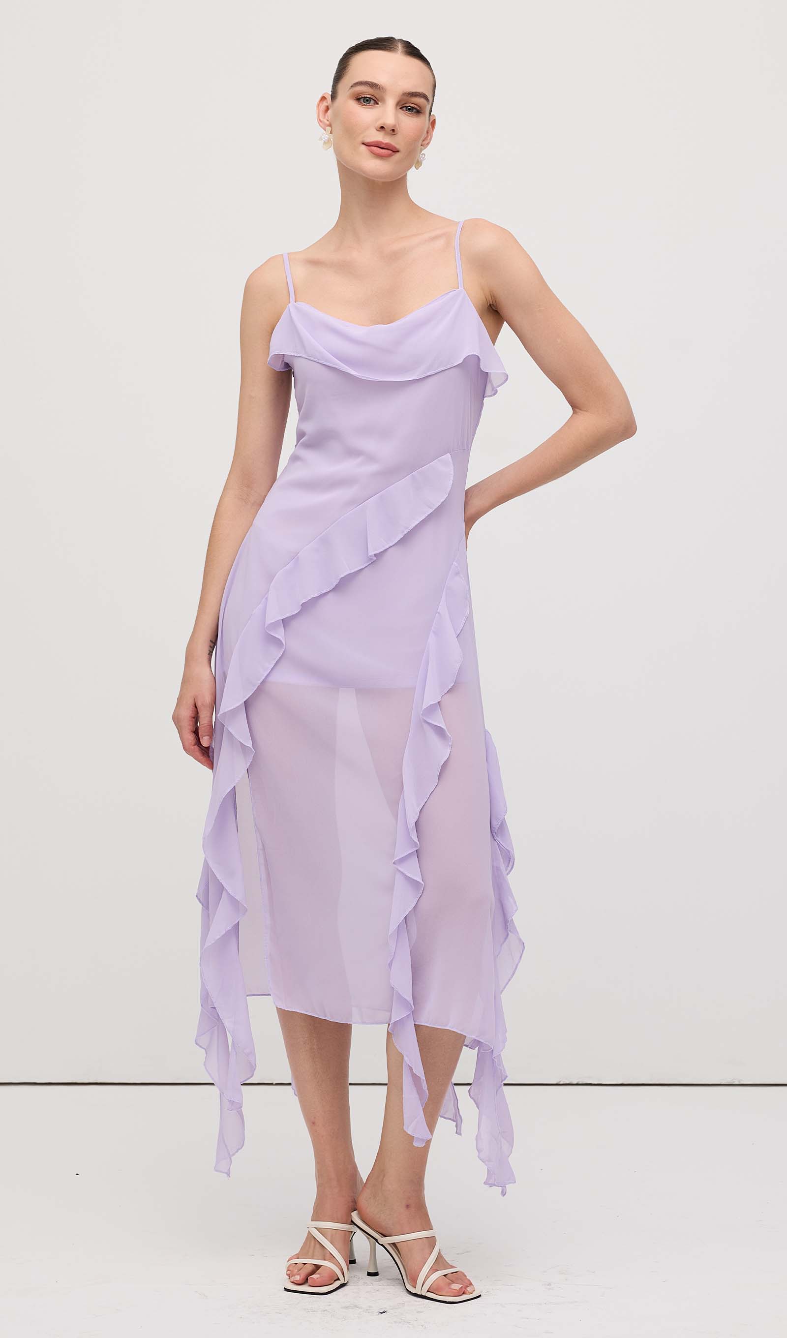 Ruffled Detail Maxi Dress