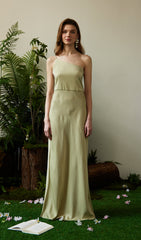 Satin Single Shoulder Strap Maxi Dress