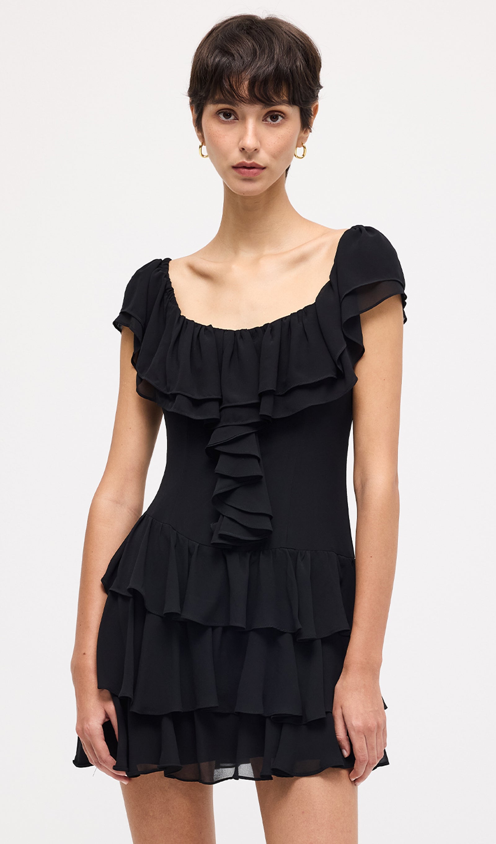 Sleeveless Ruffled Tiered Mini Dress