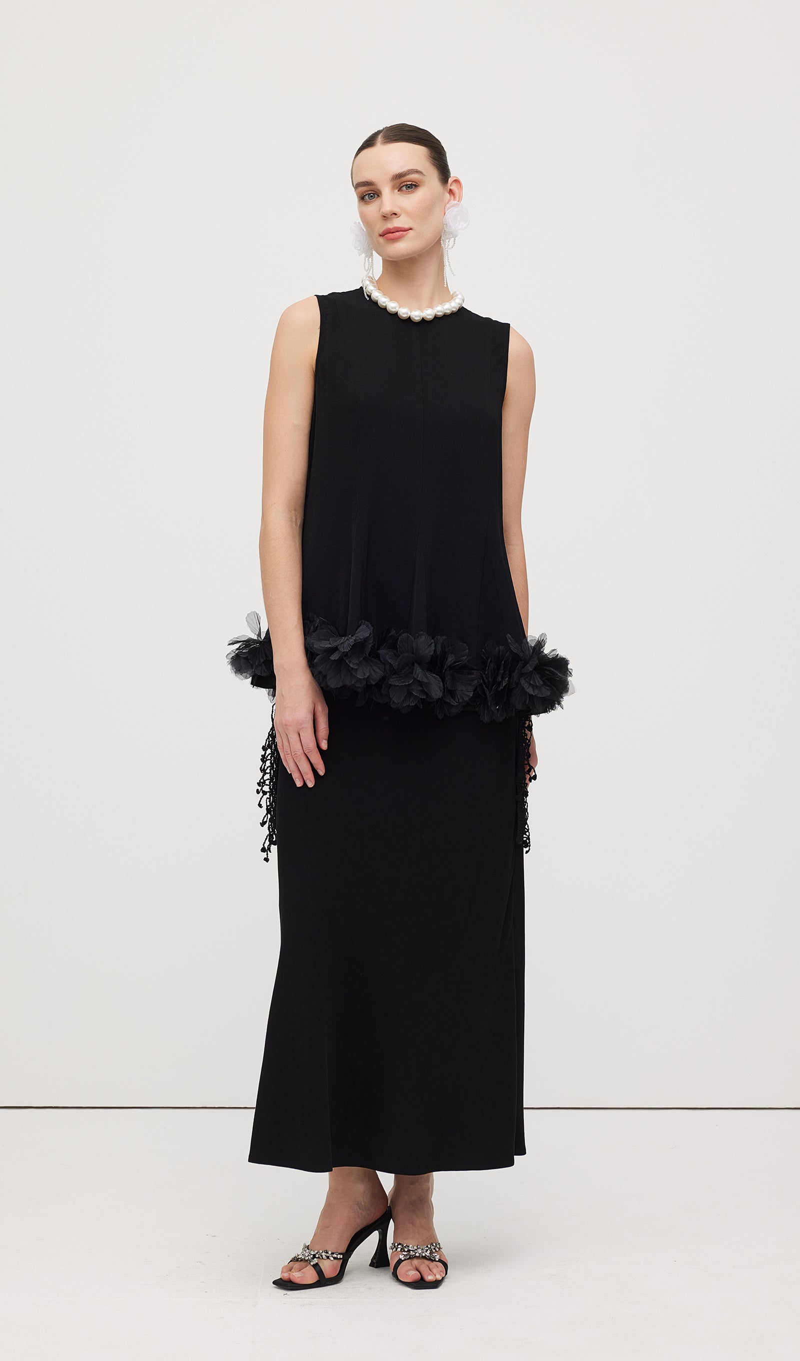 Sleeveless Ruffle Maxi Dress Sets