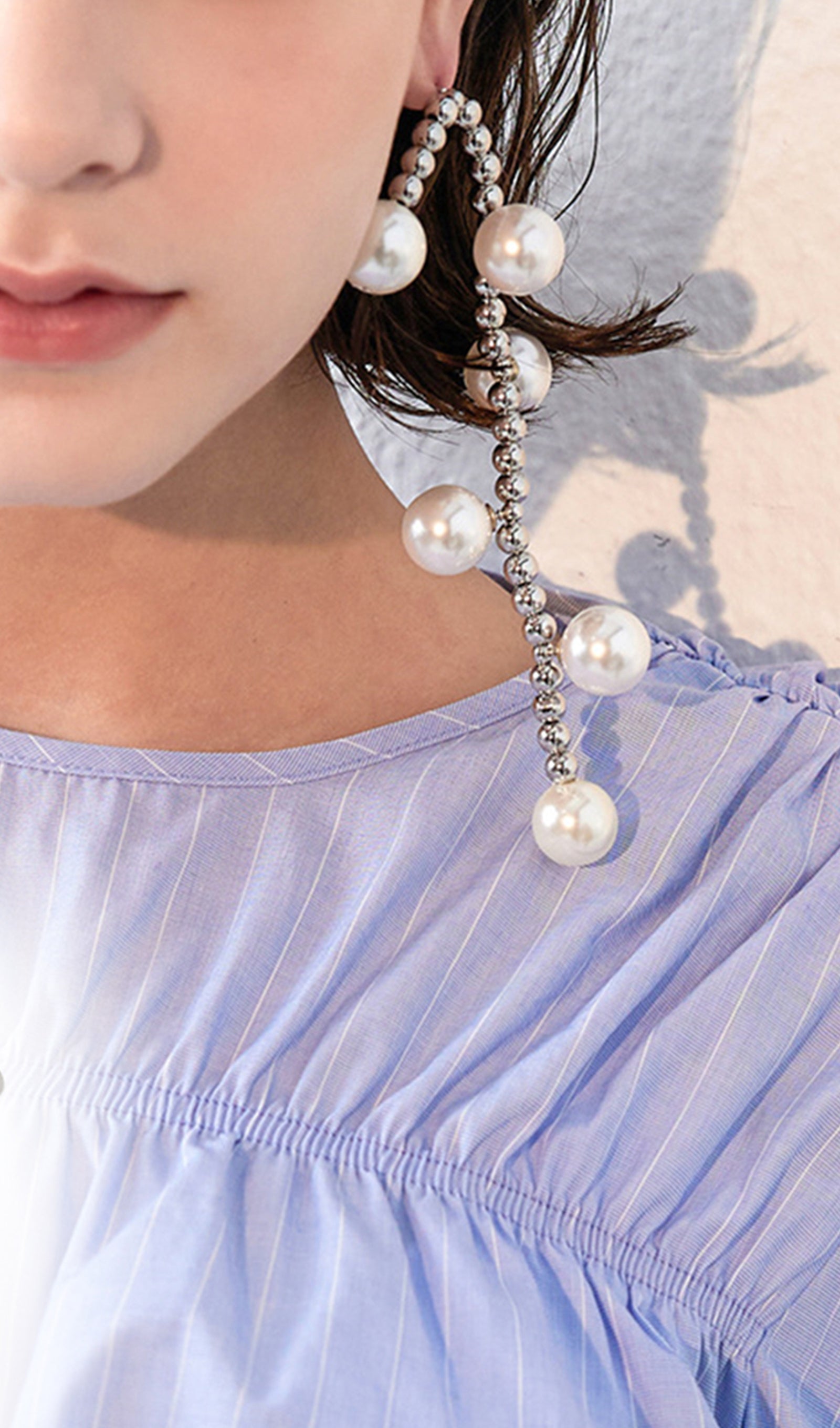 Pearl Beads Dangle Drop Earrings